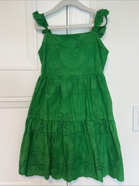 Chelsea & Violet Green Eyelet Tiered Sundress M 10/12
